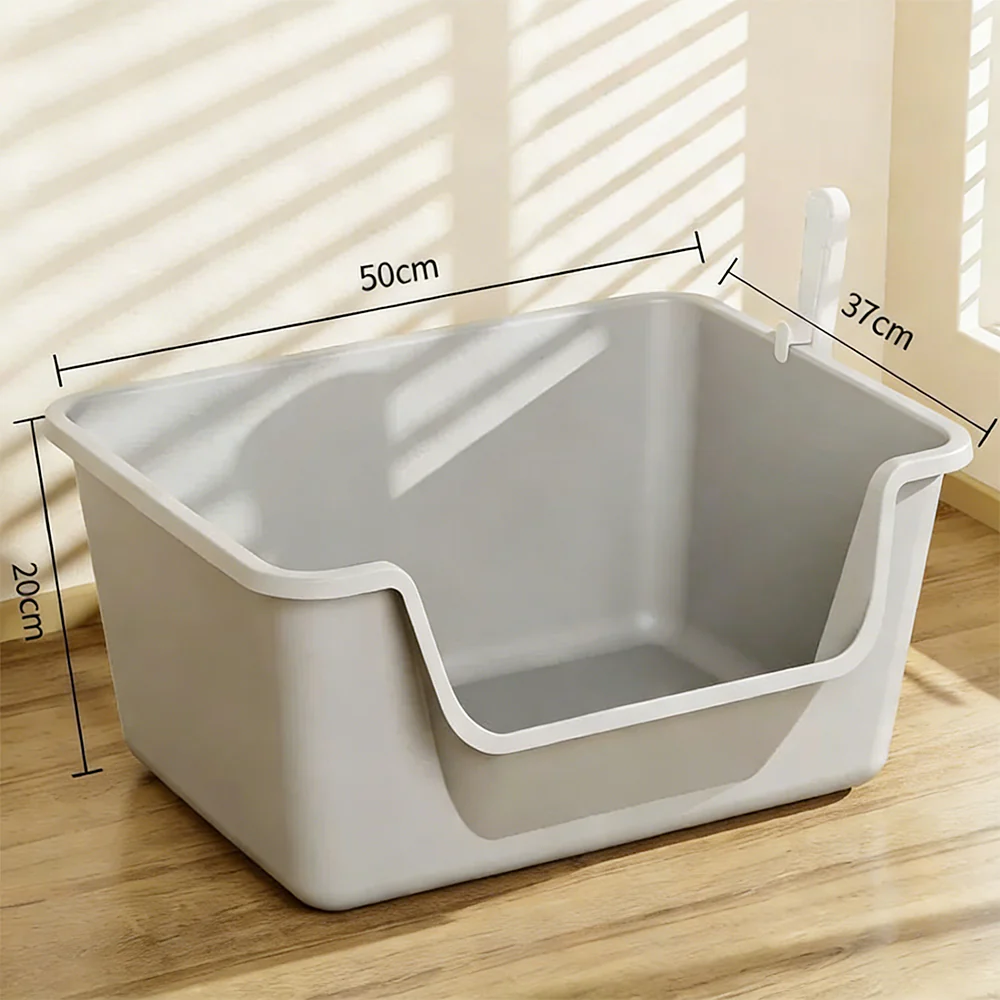 Extra Large Deep Cat Litter Box - High-Sided Open Design - 50x37x20cm - Image 5