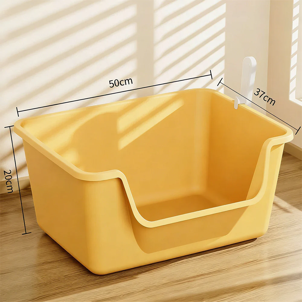 Extra Large Deep Cat Litter Box - High-Sided Open Design - 50x37x20cm - Image 6
