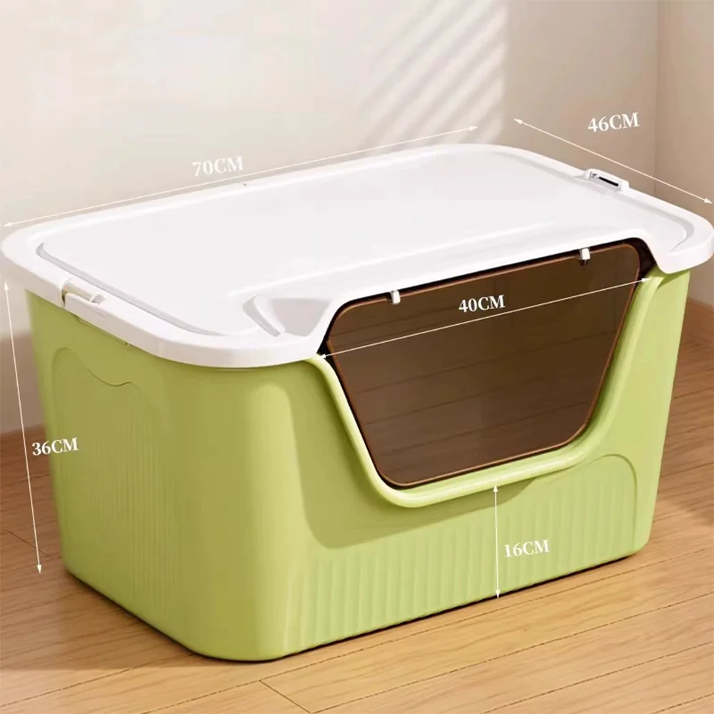 Extra Large Enclosed Cat Litter Box - High-Sided Design - 70x46x36cm - Image 3