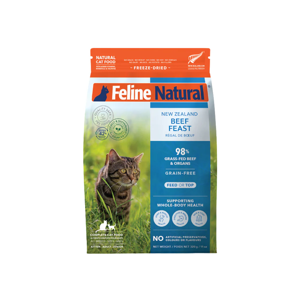 FELINE NATURAL Beef Freeze Dried Cat Food 320g - Image 2