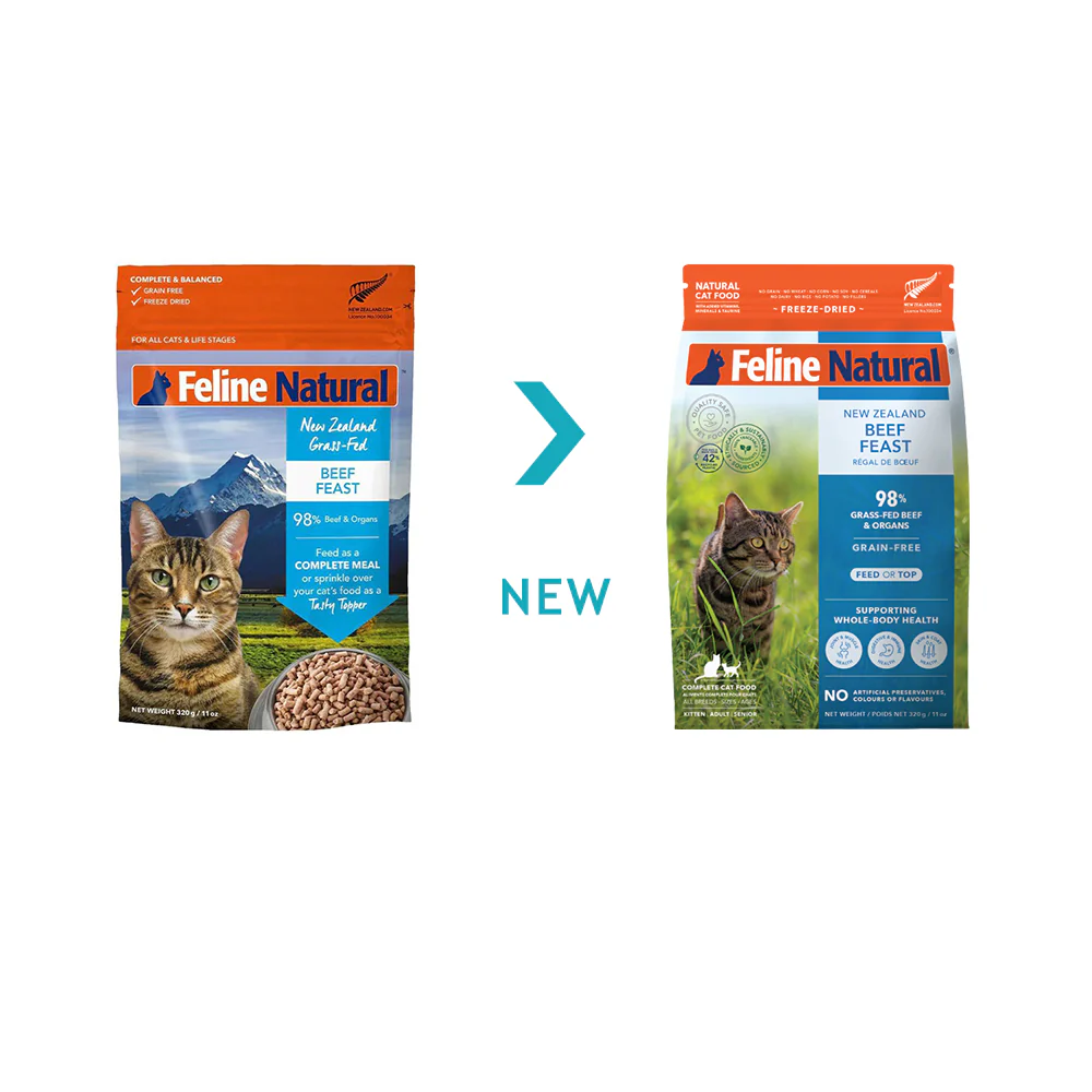 FELINE NATURAL Beef Freeze Dried Cat Food 320g - Image 3