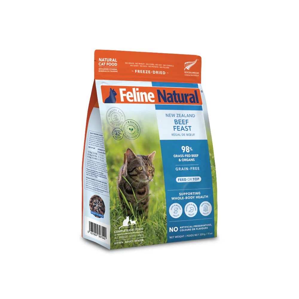 FELINE NATURAL Beef Freeze Dried Cat Food 320g - Image 5