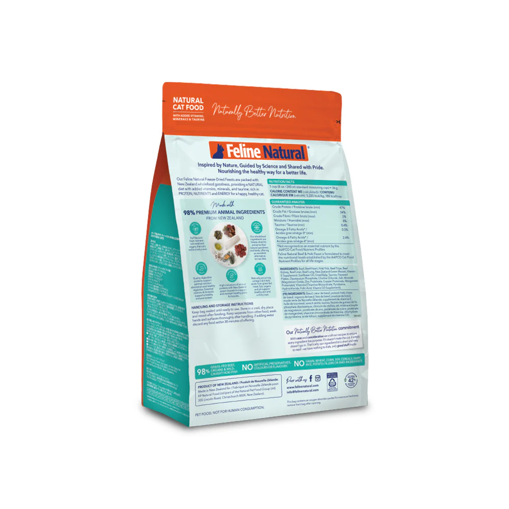 FELINE NATURAL Beef & Hoki Freeze Dried Cat Food - Image 11