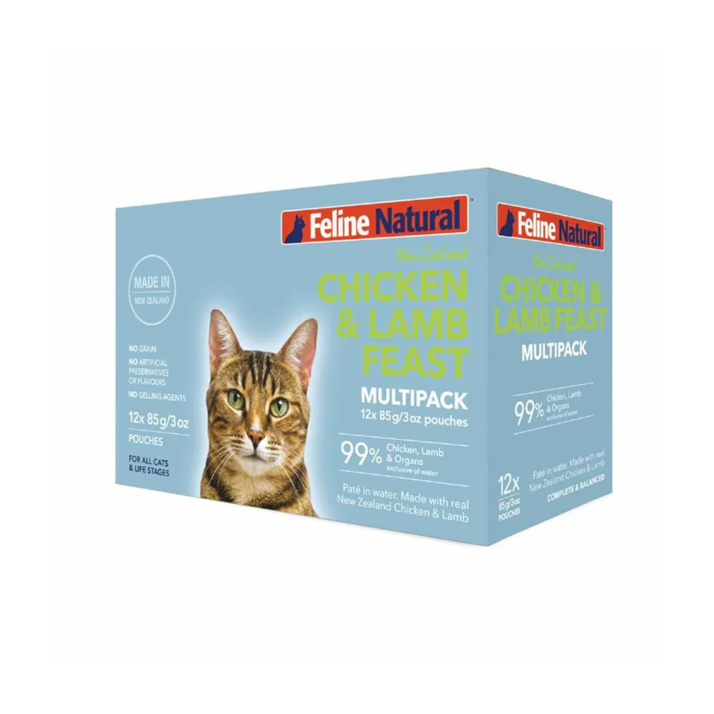 FELINE NATURAL Chicken & Lamb Wet Cat Food (Pouches) - Image 3
