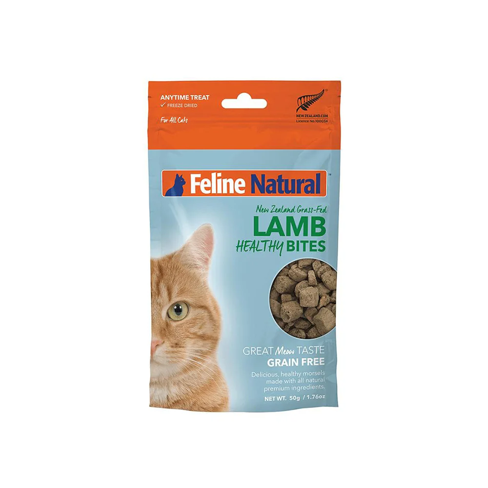 FELINE NATURAL Lamb Healthy Bites Cat Treats 50g