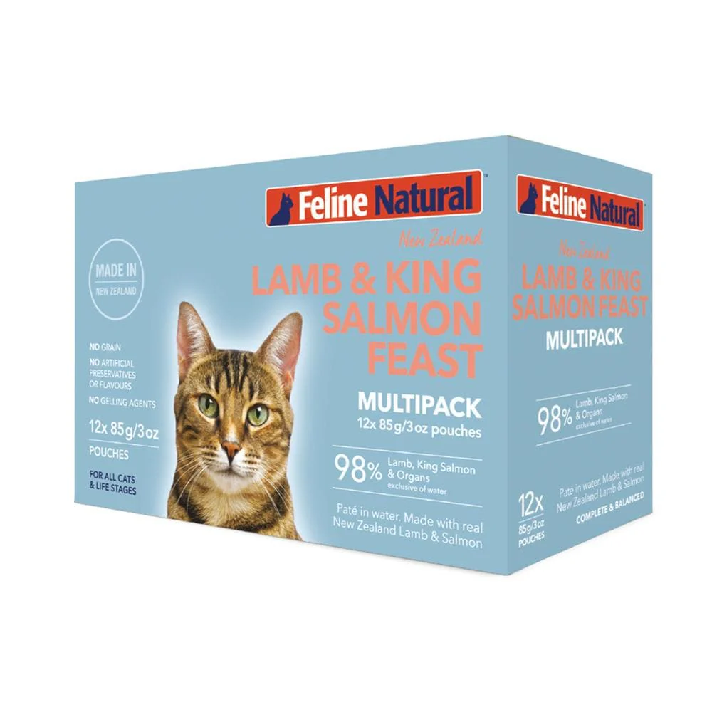 FELINE NATURAL Lamb & King Salmon Wet Cat Food (Pouches) - Image 3