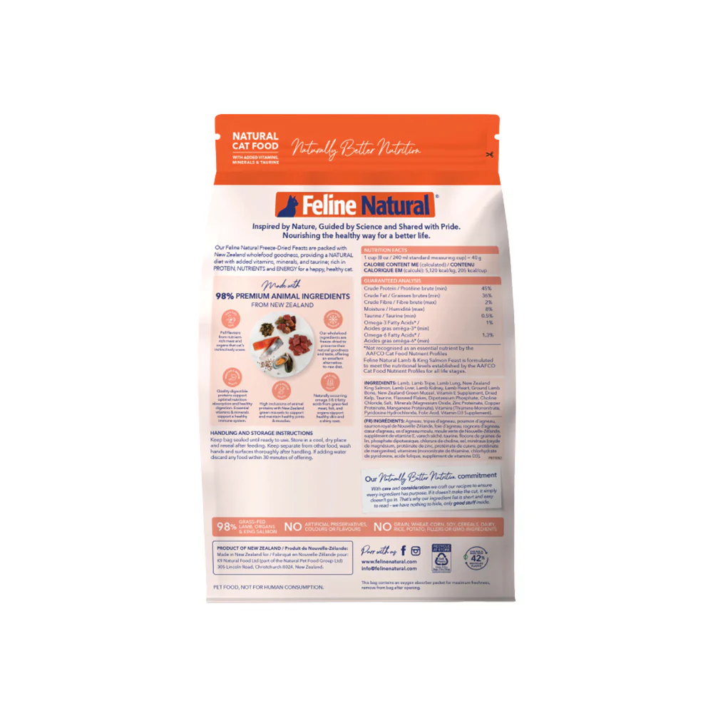 FELINE NATURAL Lamb & Salmon Freeze Dried Cat Food - Image 16