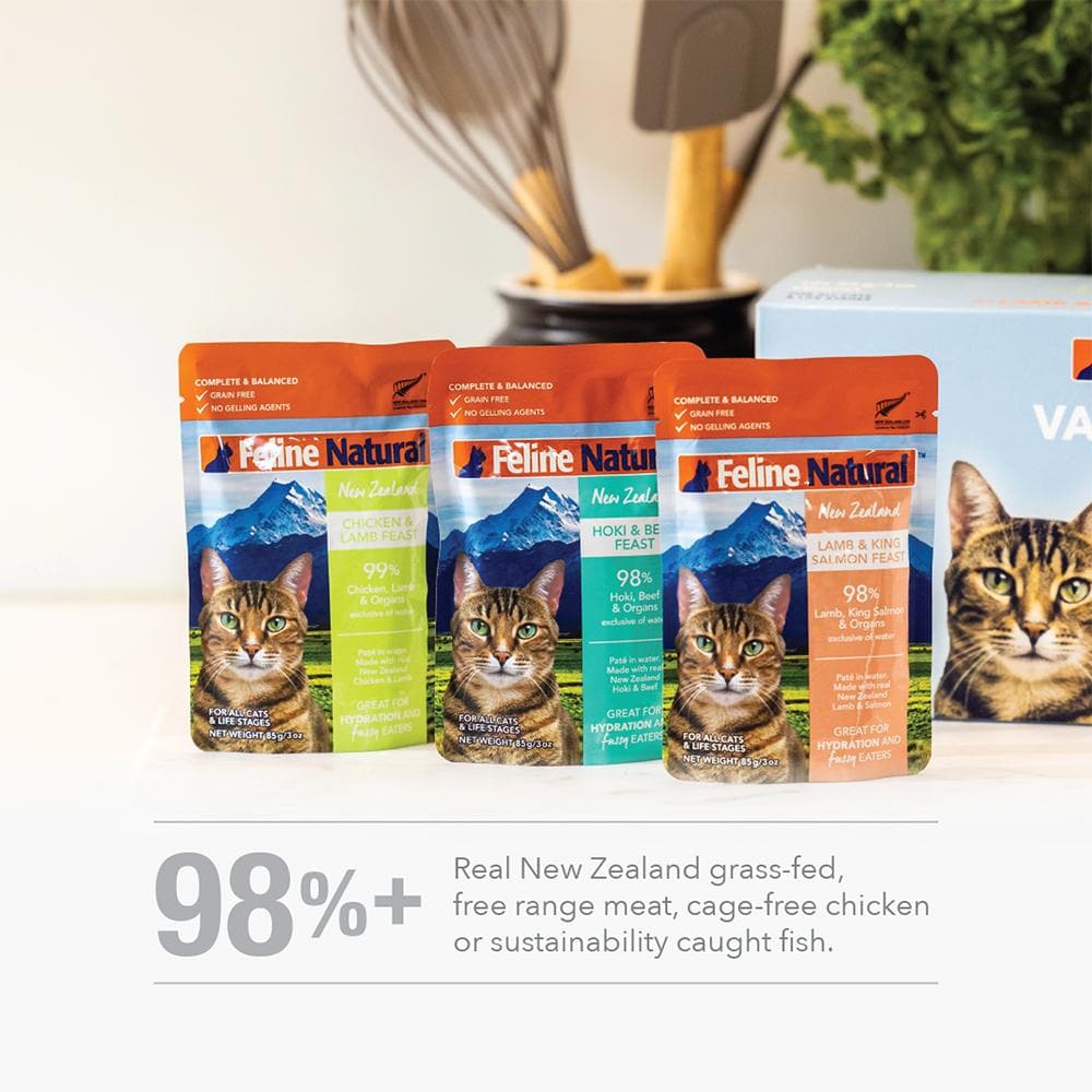 FELINE NATURAL Variety Cat Food 12x85g (pouches) - Image 2
