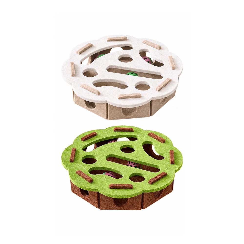 Felt Cat Puzzle Toy Interactive Foraging Box