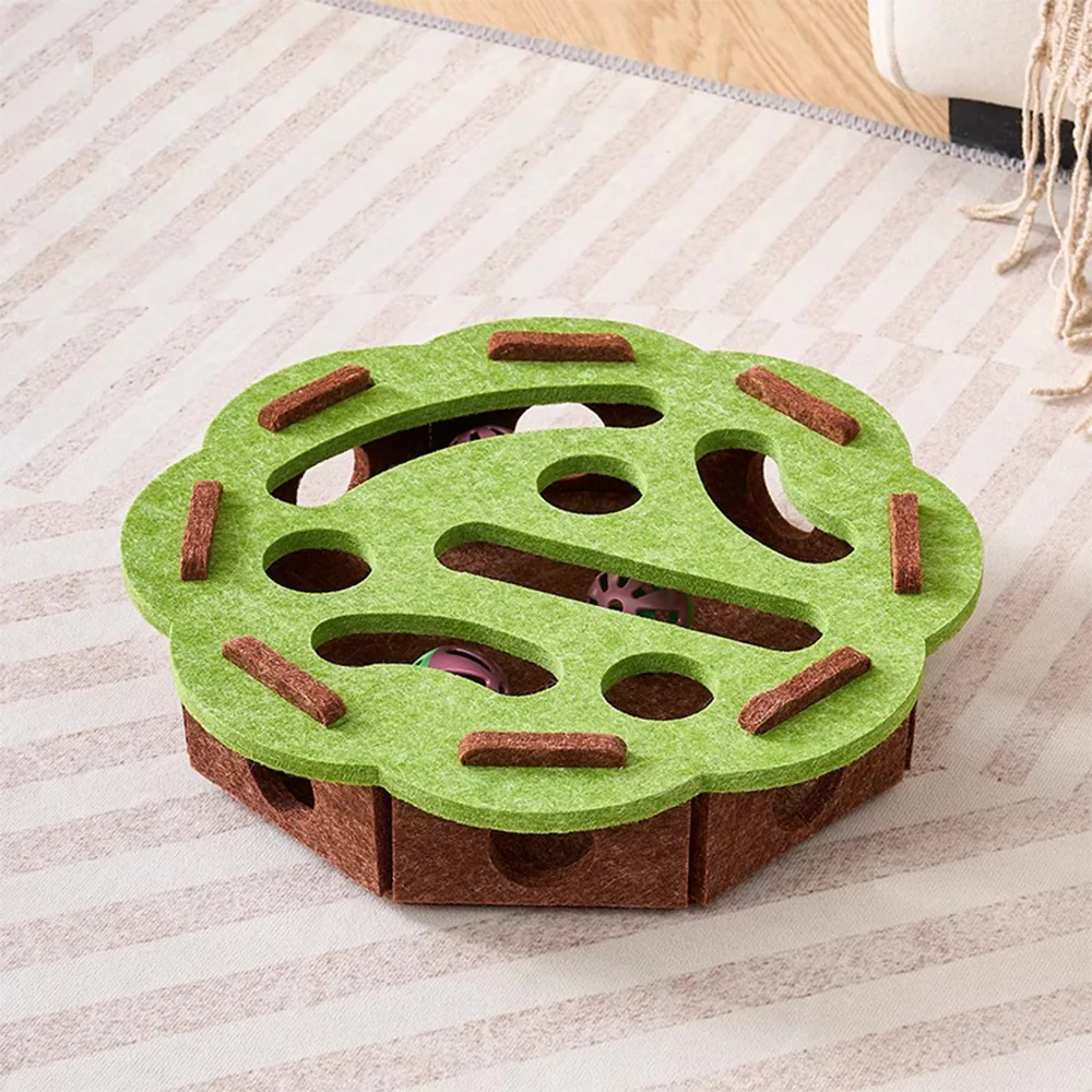 Felt Cat Puzzle Toy Interactive Foraging Box - Image 7