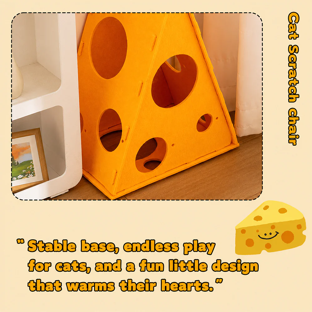 Felt Cat Tunnel Bed | Convertible Interactive Scratcher 3-in-1 - Image 4