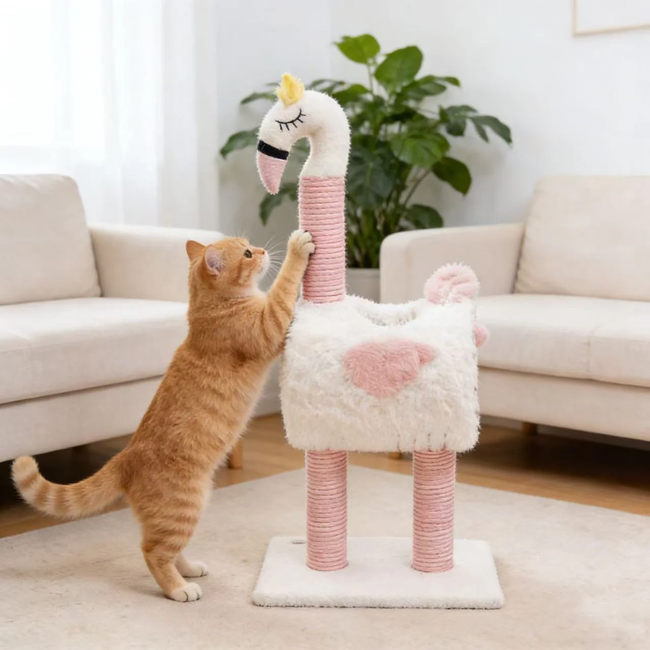 Flamingo Sisal Cat Scratching Post - Image 3