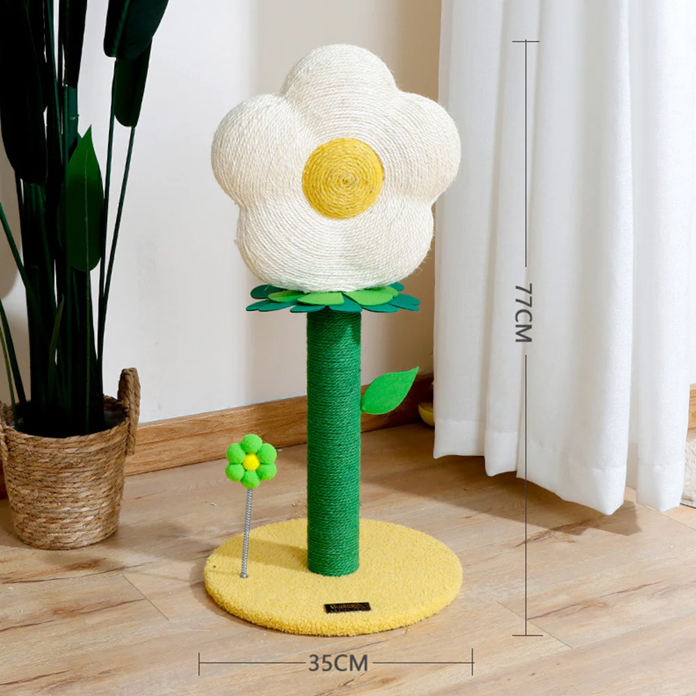 Flower Thick Sisal Cat Scratching Post - Image 2