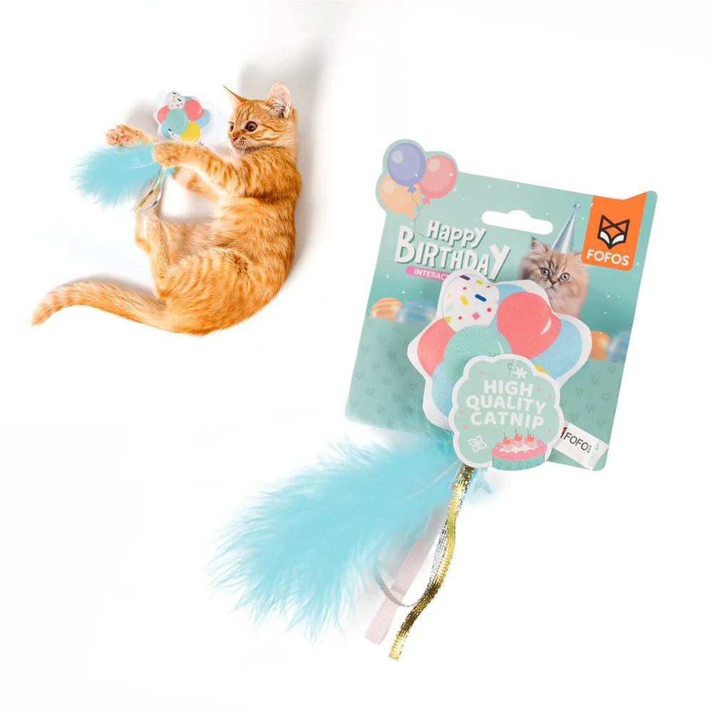 FOFOS Birthday Balloon Plush Catnip Cat Toy - Image 2