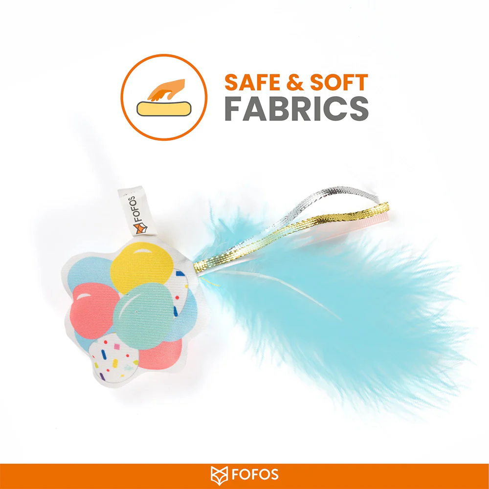 FOFOS Birthday Balloon Plush Catnip Cat Toy - Image 3