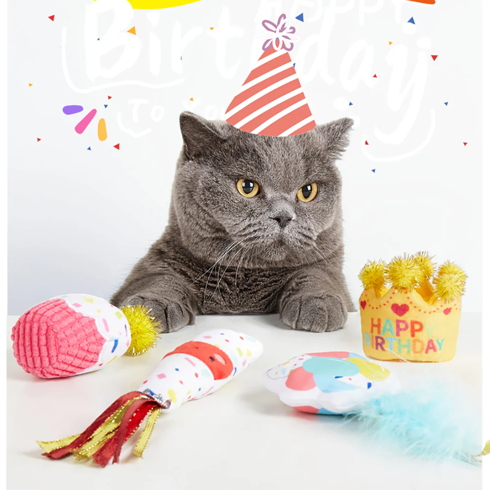 FOFOS Birthday Balloon Plush Catnip Cat Toy - Image 5