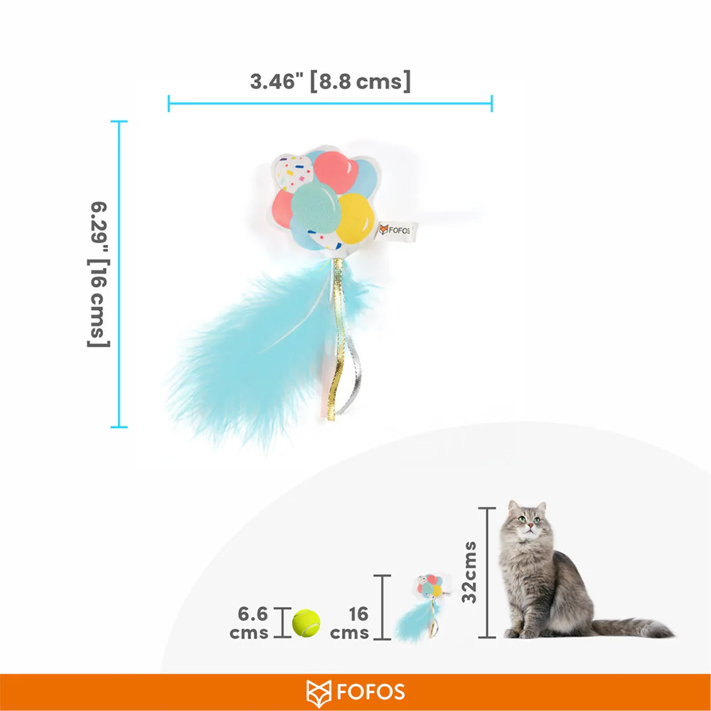 FOFOS Birthday Balloon Plush Catnip Cat Toy - Image 8