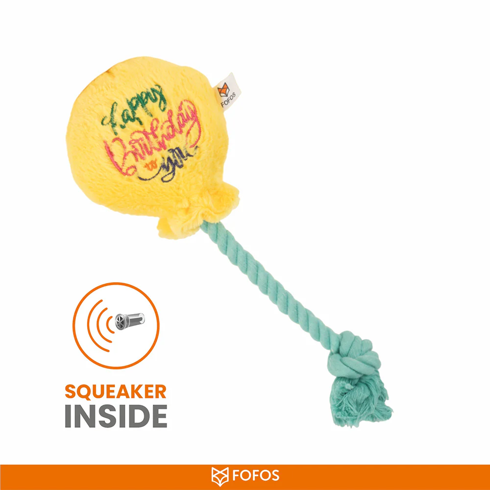 FOFOS Birthday Balloon Plush Squeaky Dog Toy - Image 3