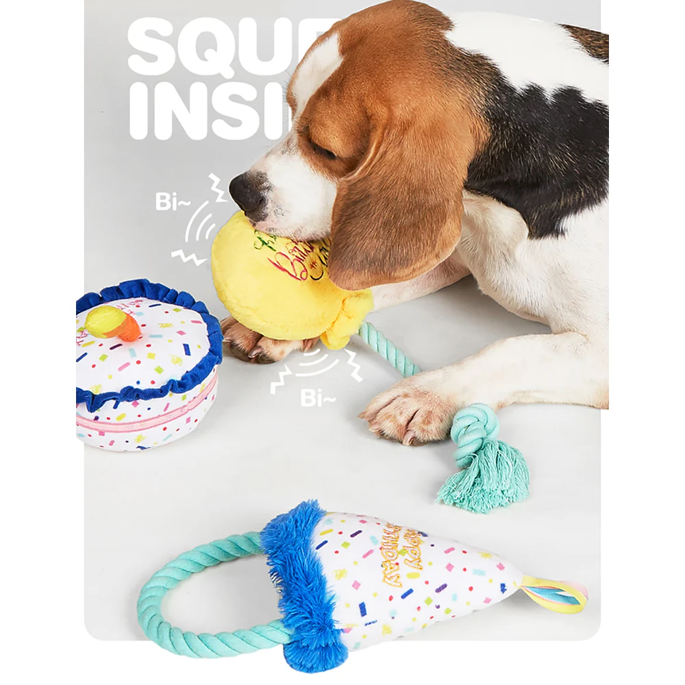 FOFOS Birthday Balloon Plush Squeaky Dog Toy - Image 4