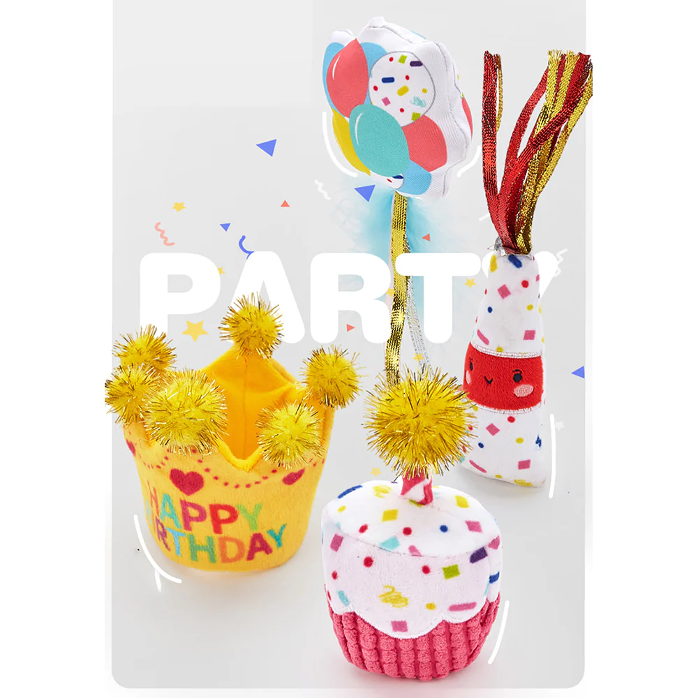 FOFOS Birthday Cake Plush Catnip Cat Toy - Image 4