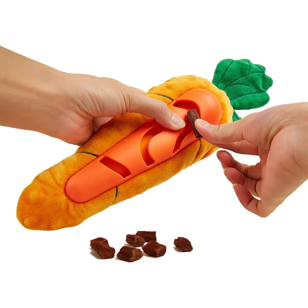 FOFOS Cute Carrot Treat Squeaky Dog Toy - Image 2