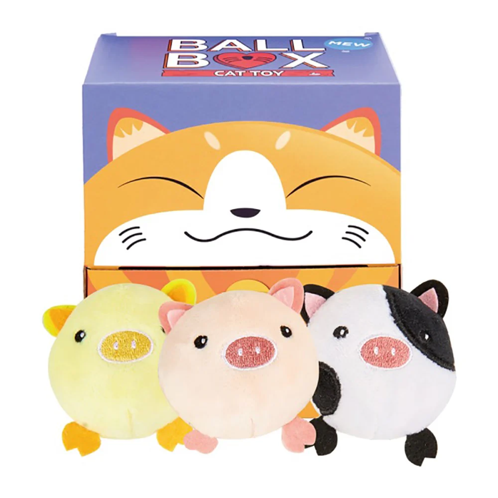 FOFOS Farm Animal Ball Cat Toy 1pc - Random Color