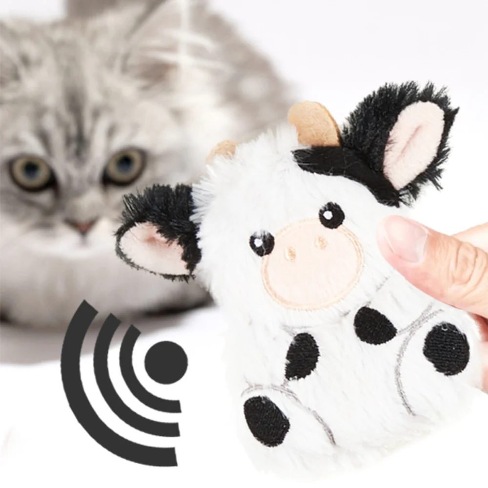 FOFOS Floppy Crinkle Cow Interactive Cat Toy - Image 3