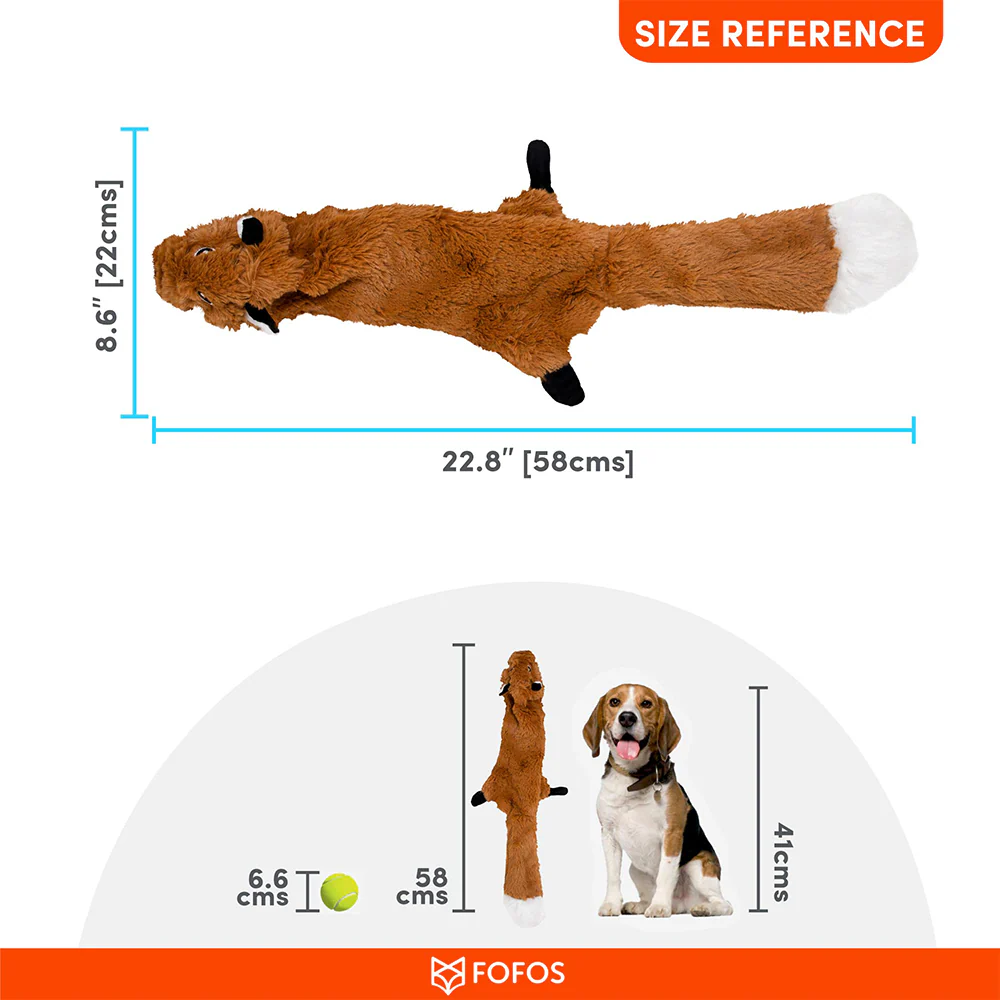 FOFOS Fox Skinneez Stuffless Crinkle Dog Toy - Image 2