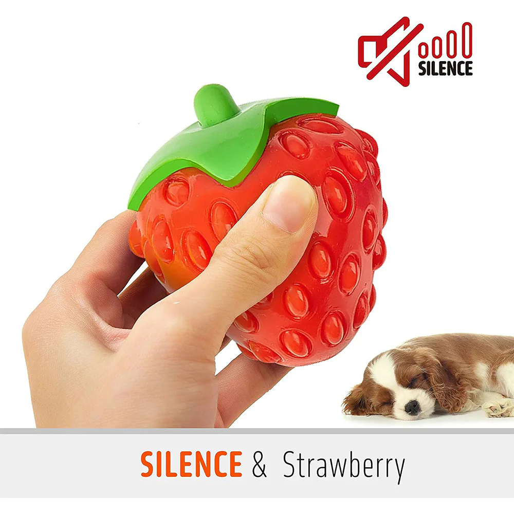 FOFOS Fruity-Bites Silence & Strawberry Strong TPR Puppy Dog Chew Toy - Image 5