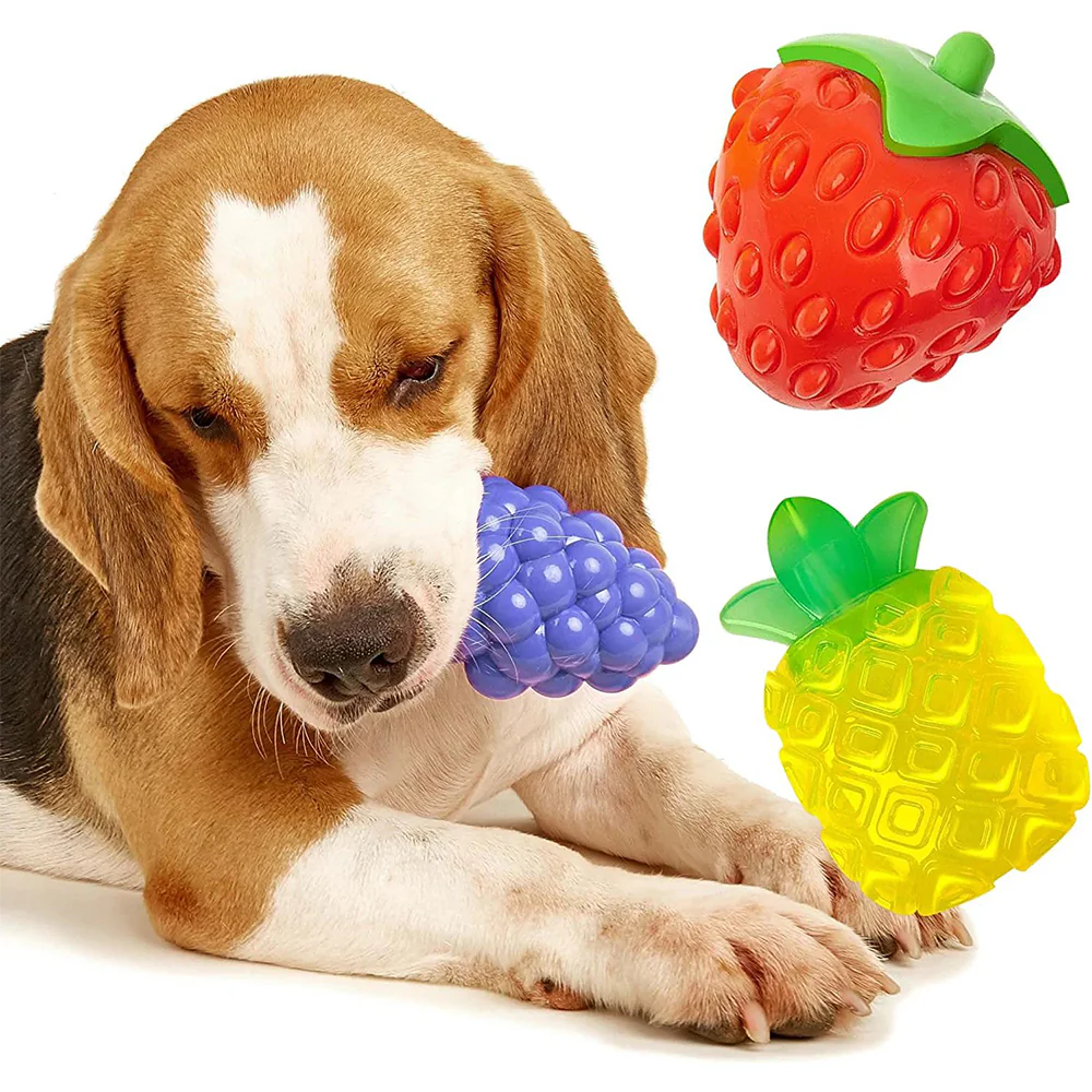 FOFOS Fruity-Bites Silence & Strawberry Strong TPR Puppy Dog Chew Toy - Image 6