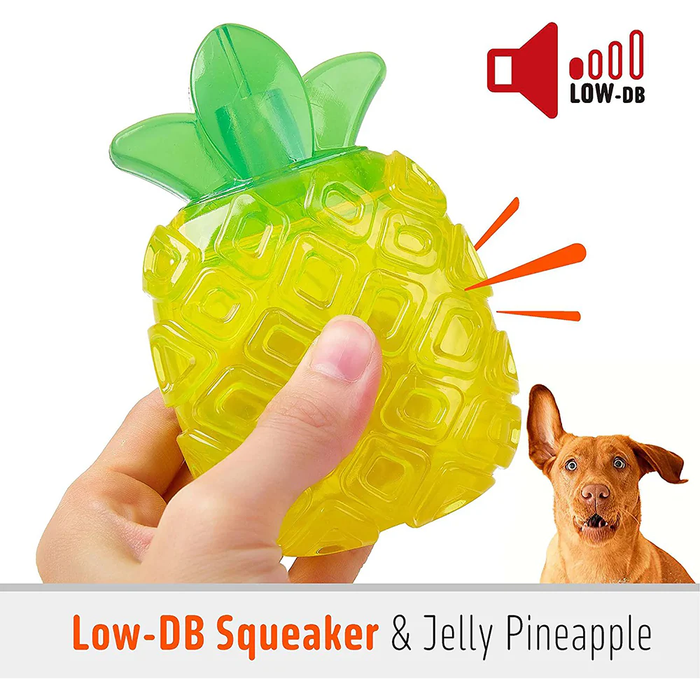 FOFOS Fruity-Bites Jelly Pineapple Strong TPR Squeaky Puppy Dog Chew Toy - Image 5