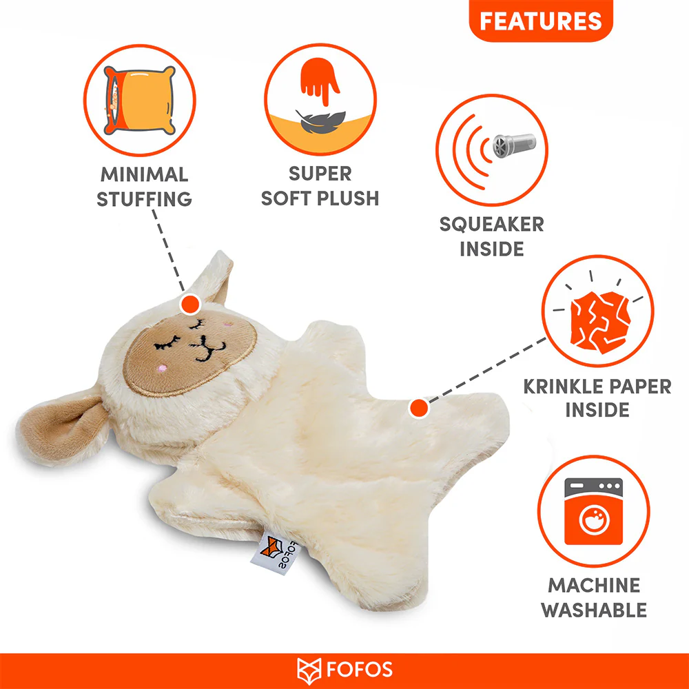 FOFOS Glove Sheep Plush Crinkle Dog Toy - Image 4