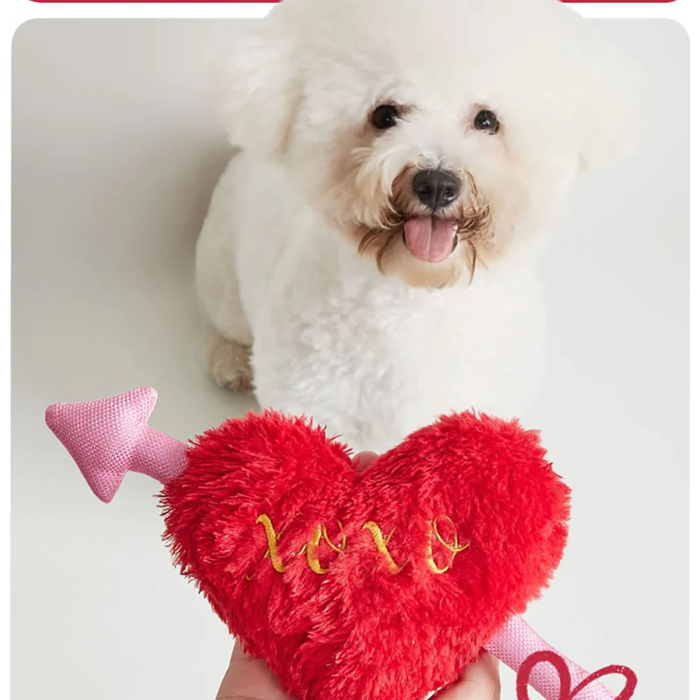 FOFOS Love Pig Plush Squeaky Dog Toy - Image 3