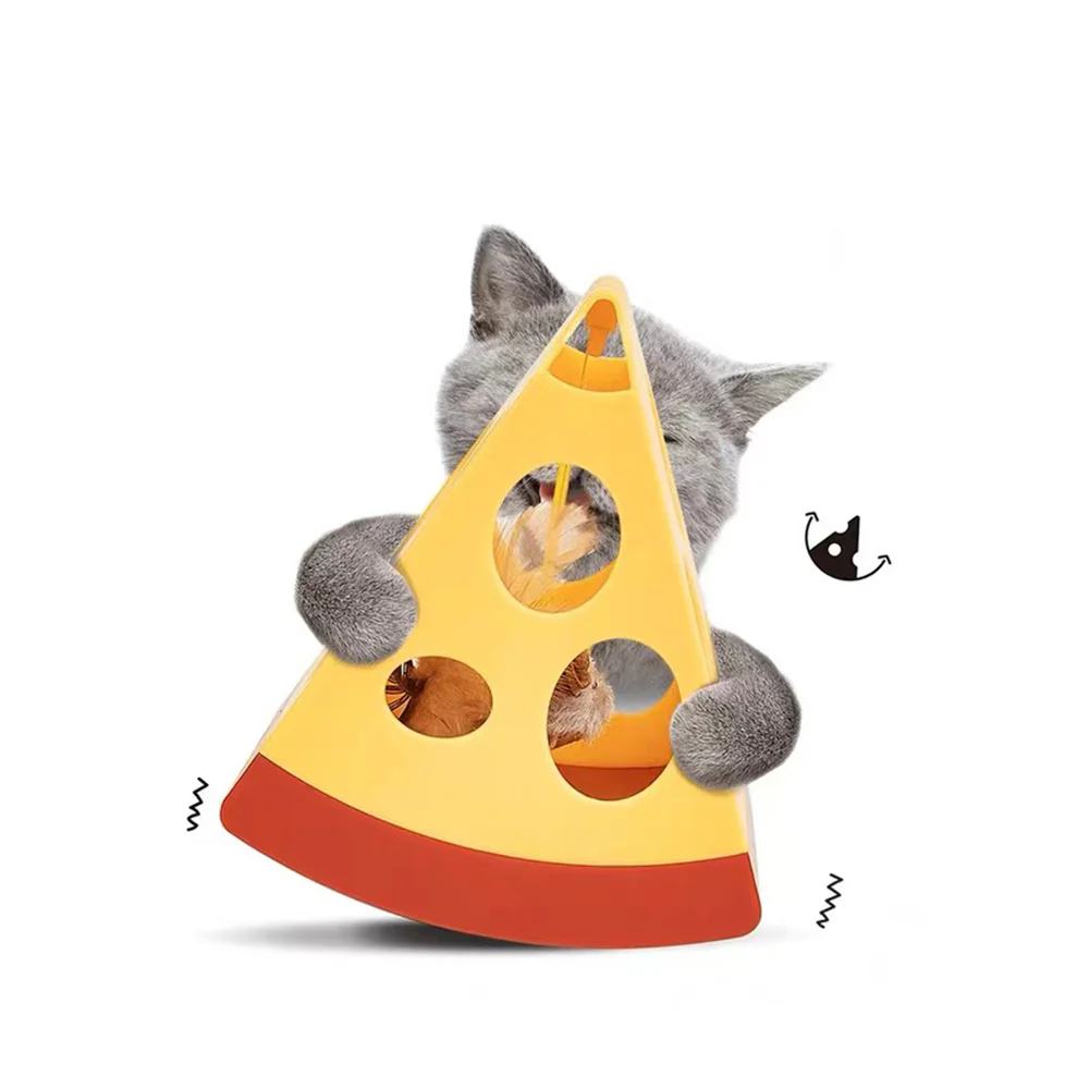FOFOS Mouse In Cheese Electronic Spin Cat Toy - Image 2