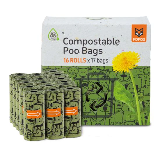 FOFOS Dog Poo Compostable Waste Bag 16 Rolls(272bags) - Image 2