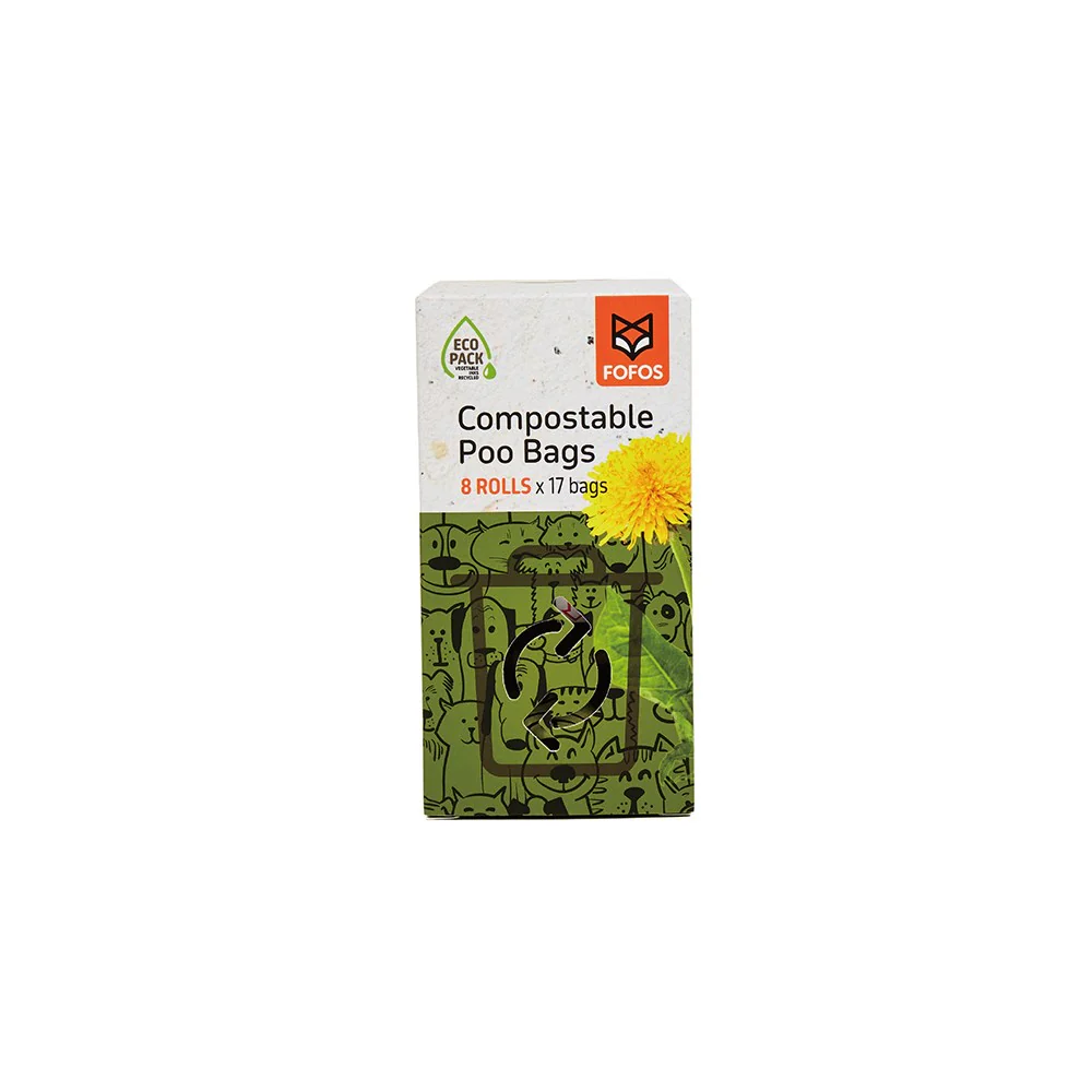 FOFOS Dog Poo Compostable Waste Bag 8 Rolls(136bags)