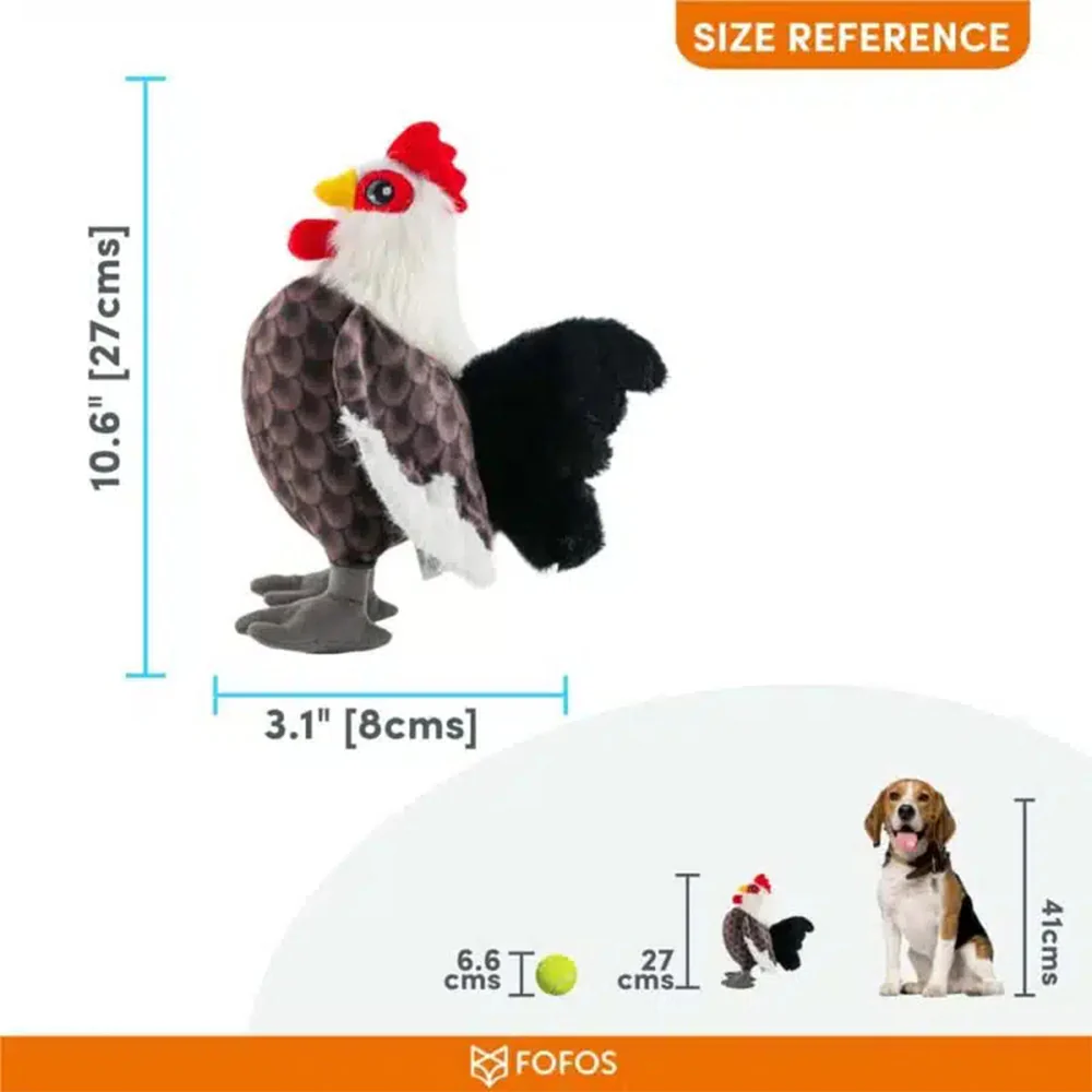 FOFOS Rooster Plush Squeaky Dog Toy - Image 4