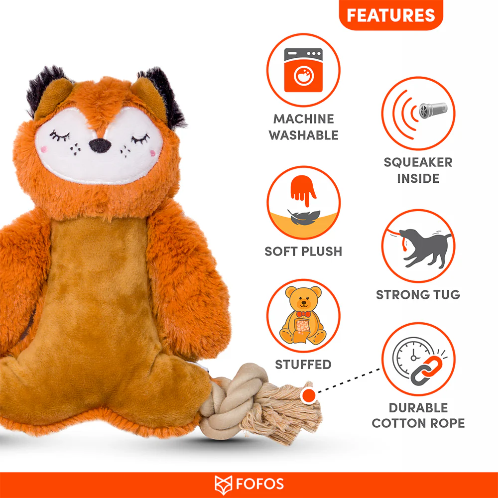FOFOS Rope Bear Plush Crinkle Dog Toy - Image 4