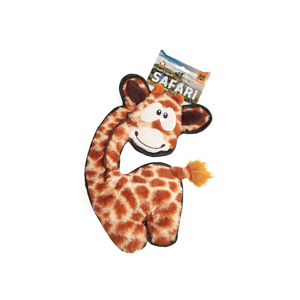 FOFOS Safari Line Giraffe Plush Squeaky Dog Toy