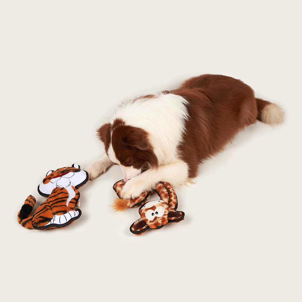 FOFOS Safari Line Tiger Plush Squeaky Dog Toy - Image 2