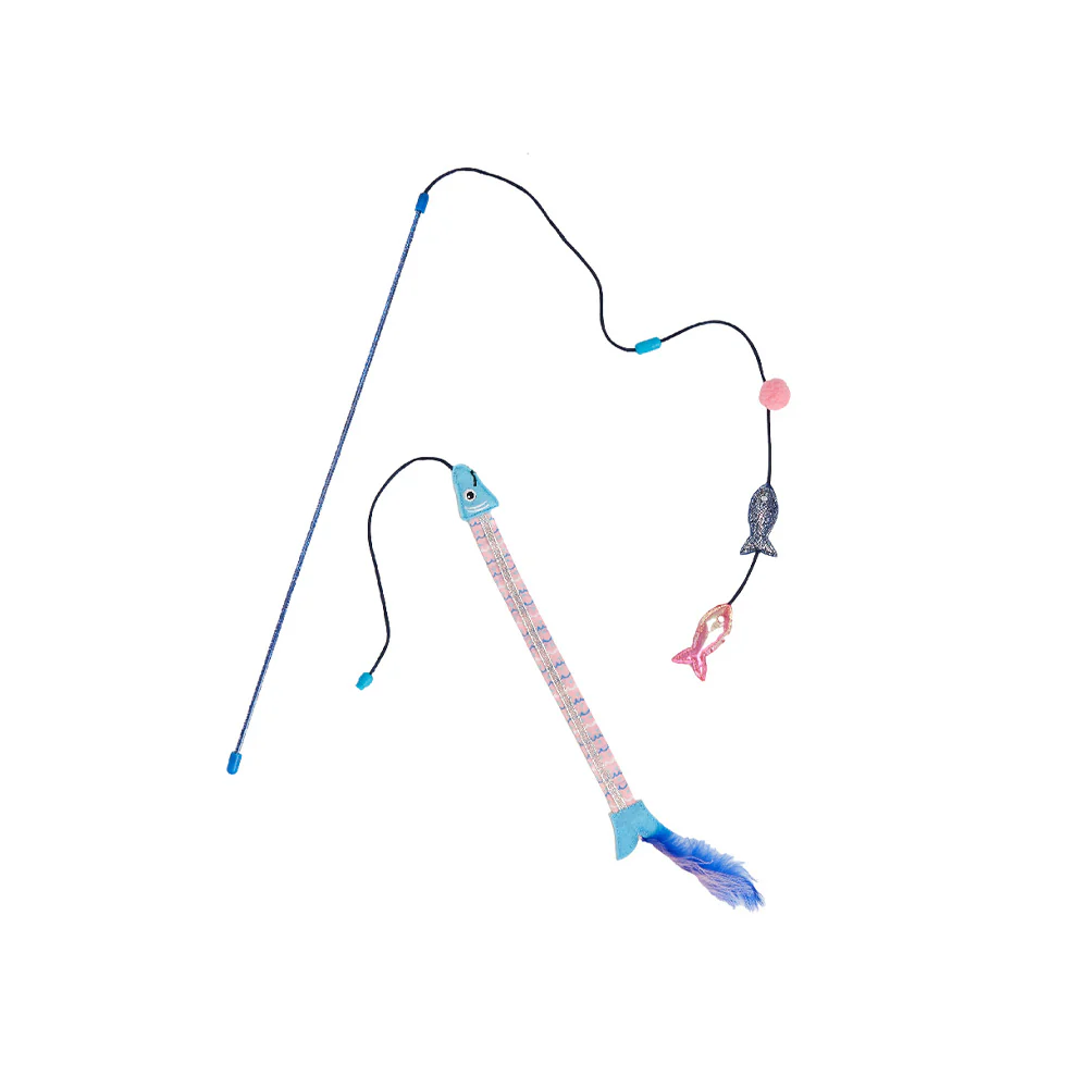 FOFOS Sardine Wand Cat Toy 2pcs