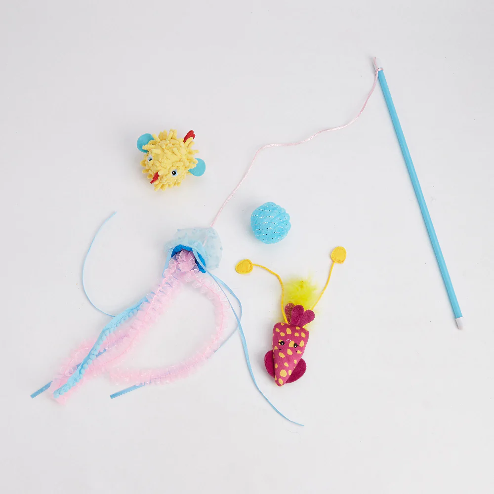 FOFOS Sealife Wand Catnip Cat Toy 4pcs - Image 7