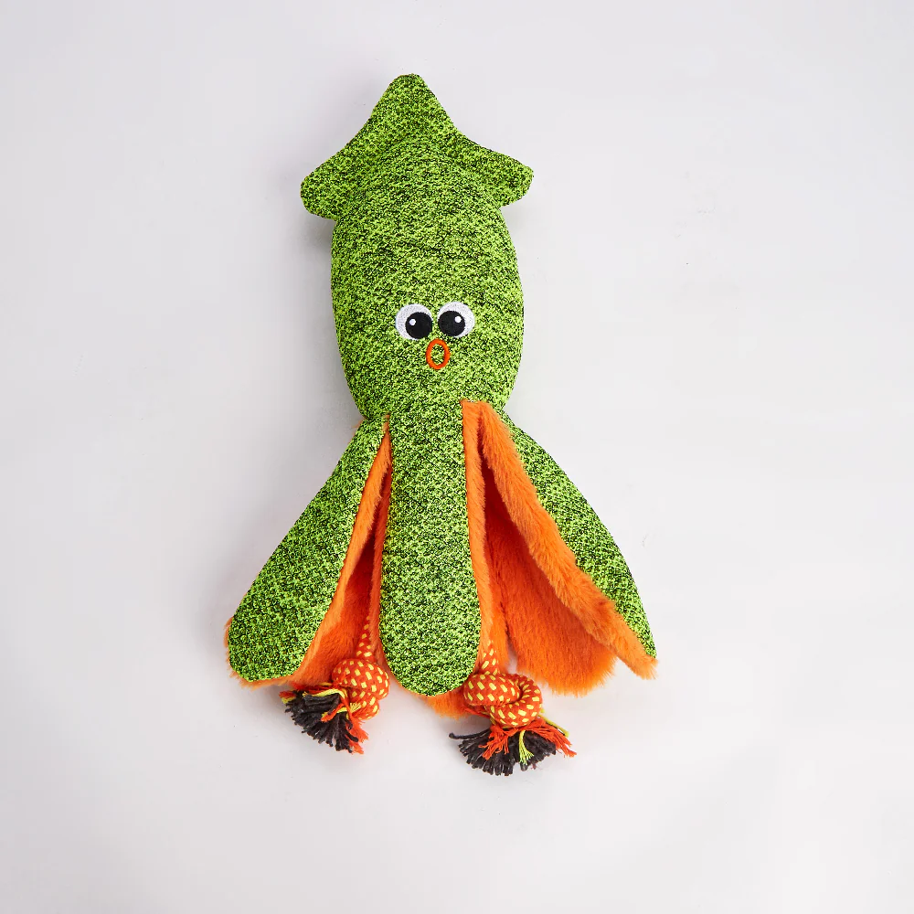 FOFOS Summer Green Octopus Plush Dog Toy - Image 4