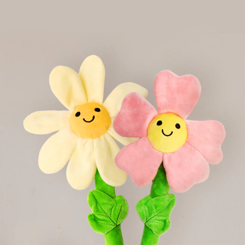 FOFOS Sunflower Crinkle Plush & Flossy Rope Dog Toy - Image 2