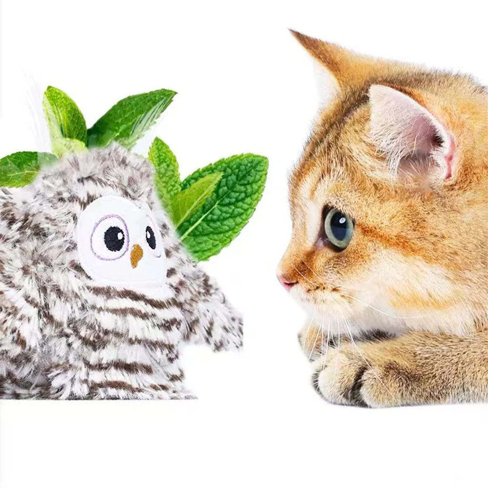 FOFOS Swinging Owl Rechargeable Chirping Interactive Cat Toy - Image 2