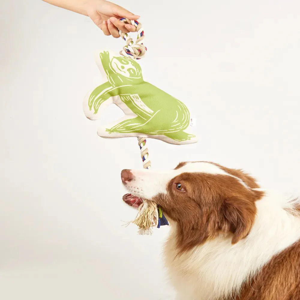 FOFOS Teething Flossy Rope With Sloth Dog Toy - Image 2