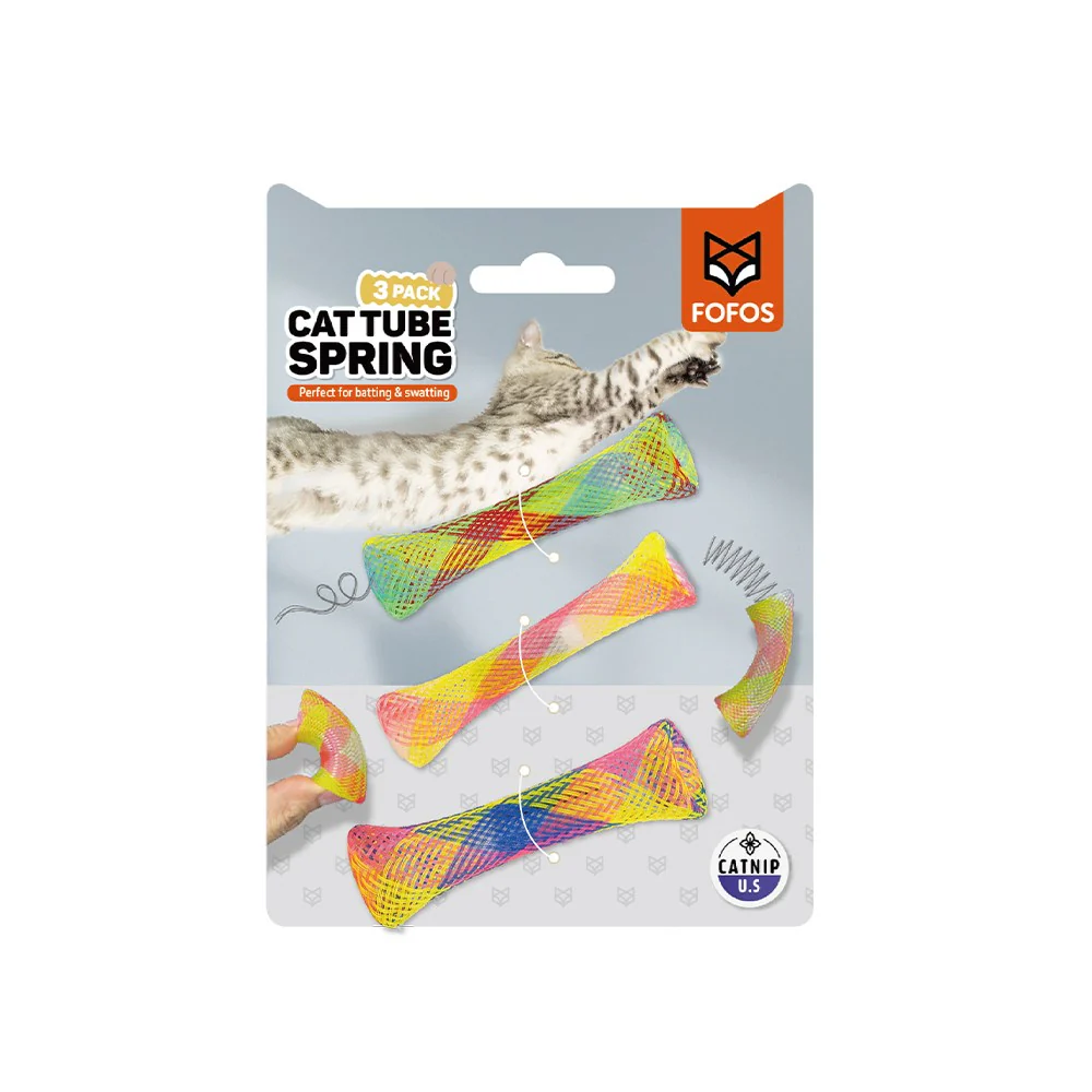 FOFOS Tube Spring Cat Toy 3pk