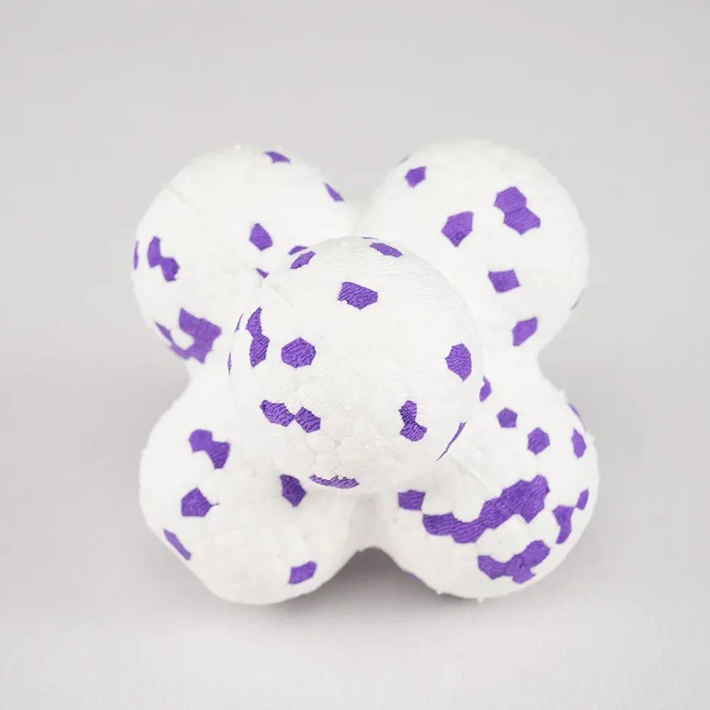 FOFOS The Amazing Ultra-Durable White/Purple Bounce Dog Toy Ball - Image 2