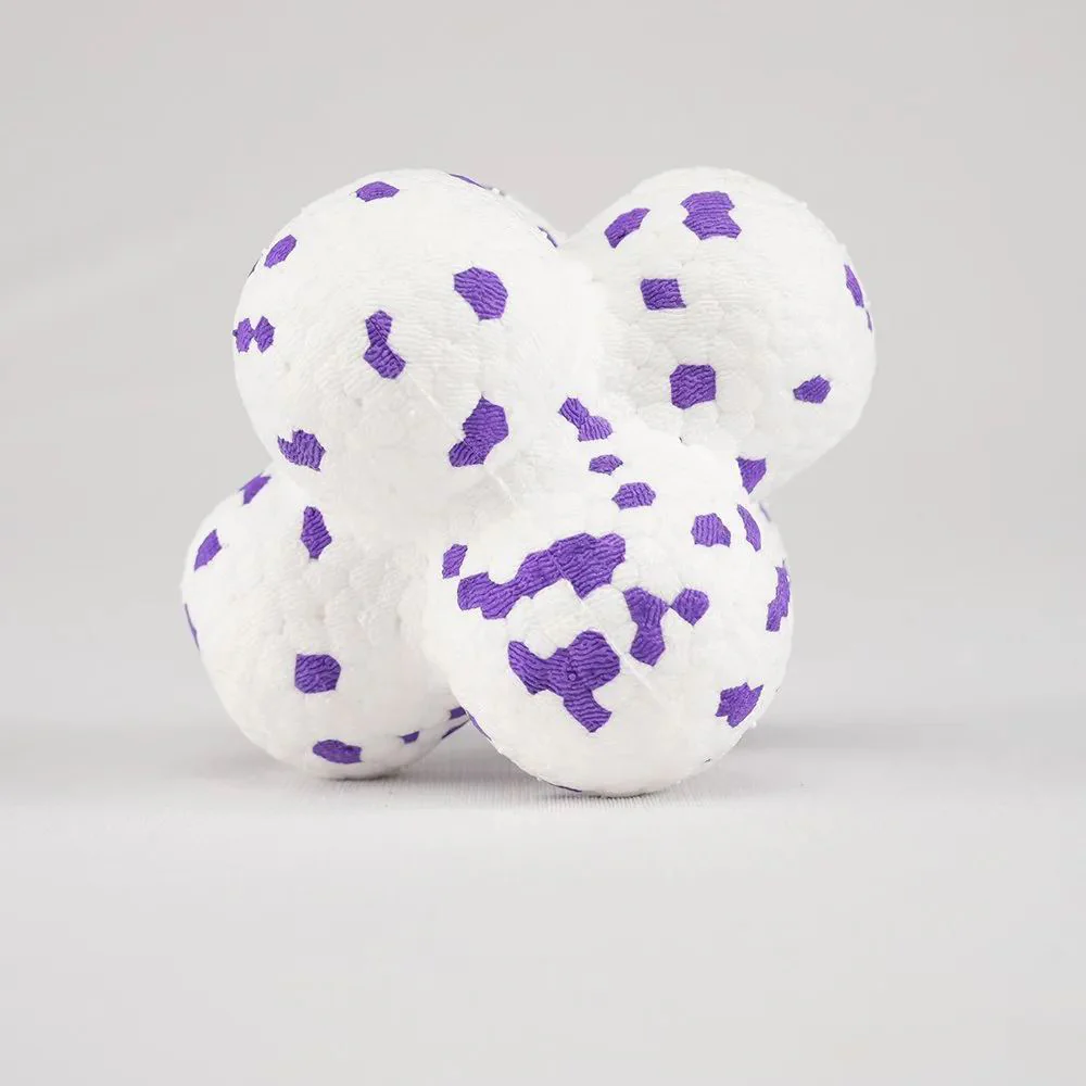 FOFOS The Amazing Ultra-Durable White/Purple Bounce Dog Toy Ball - Image 3