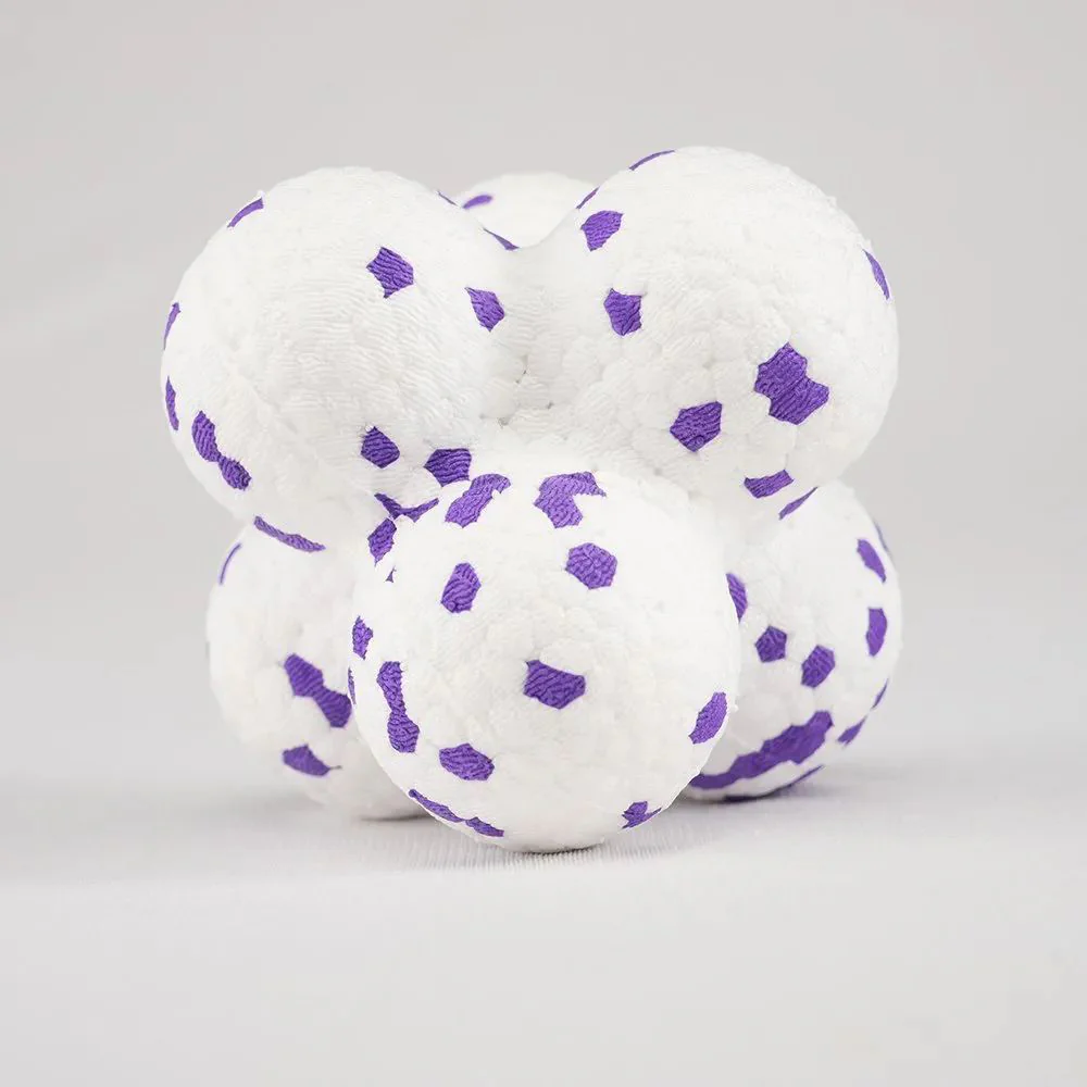 FOFOS The Amazing Ultra-Durable White/Purple Bounce Dog Toy Ball - Image 4